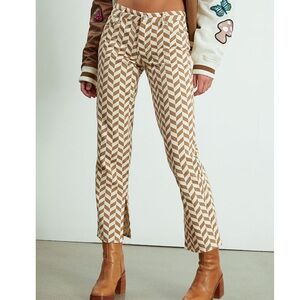 Pacsun Brown Chevron Low Rise Straight Leg Jeans